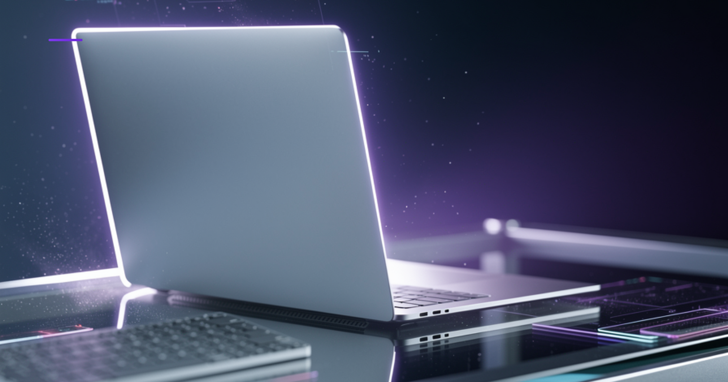 Imagen ilustrativa de Modern minimalist workspace with soft blue-grey lighting, clean desk surface, abstract digital interface glow, contemporary office ambiance, professional atmosphere with subtle tech aesthetic, neutral tones, natural diffused light. Artículo: Contratar Agentes IA para Automatización de Procesos. Errores Costosos a Evitar